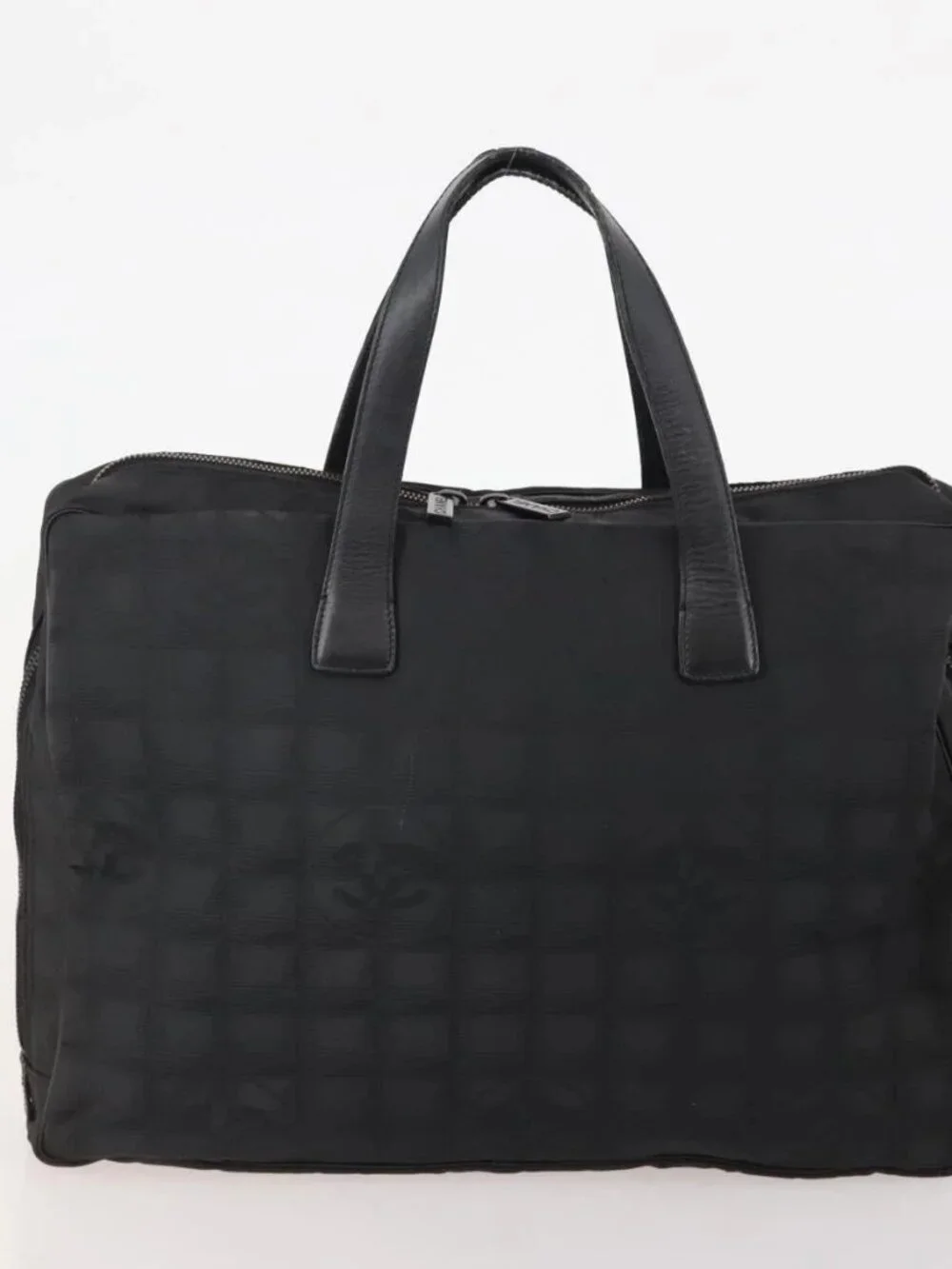 CHANEL New Travel Line Tote Bag Canvas 5 Set Black Gray Pink CC Auth ti3986